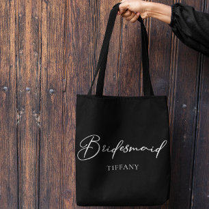 Bridesmaid Personlig Chic Minimalist Bröllop Tygkasse