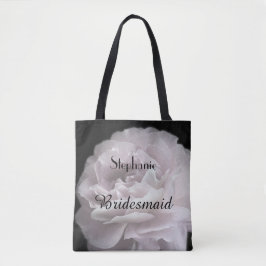 Bridesmaid Personlig Namn Blek Rosa ros Blommigt Tygkasse