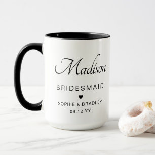 Bridesmaid Personlig Namn Bröllopsfest Mugg