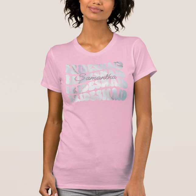 Bridesmaid Personlig Namn T Shirt (Framsida)