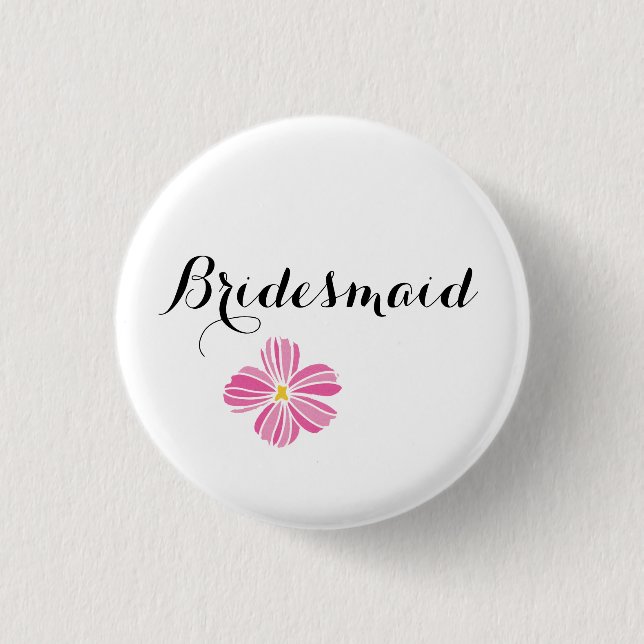 Bridesmaid Personligt bröllp Pinback Buttons Badge Knapp (Framsida)