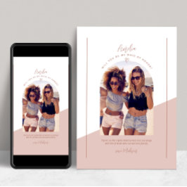 Bridesmaid Photo Personal Frieri Card Inbjudningar