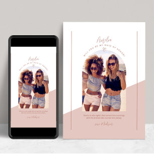 Bridesmaid Photo Personal Frieri Card Inbjudningar