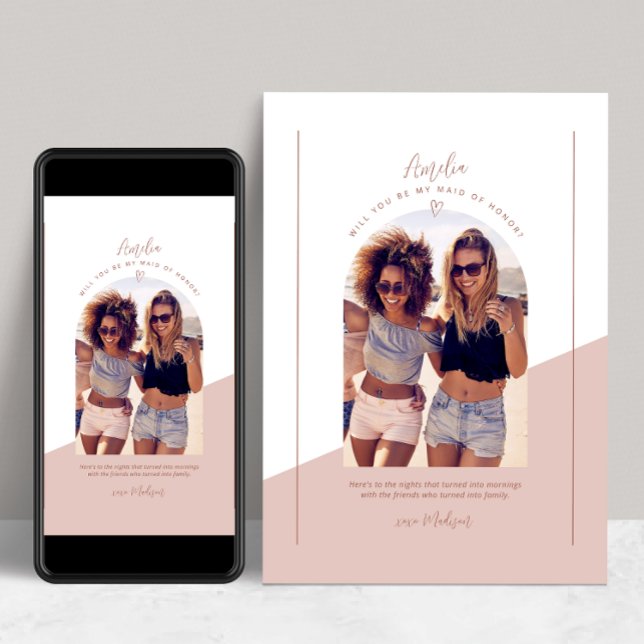 Bridesmaid Photo Personal Frieri Card Inbjudningar (Skapare uppladdad)