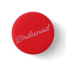 Bridesmaid Pin Badge Gift Red Rosa Brudens sida
