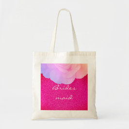 Bridesmaid Pink Glittery Rose Gold Wedal Floral Tygkasse