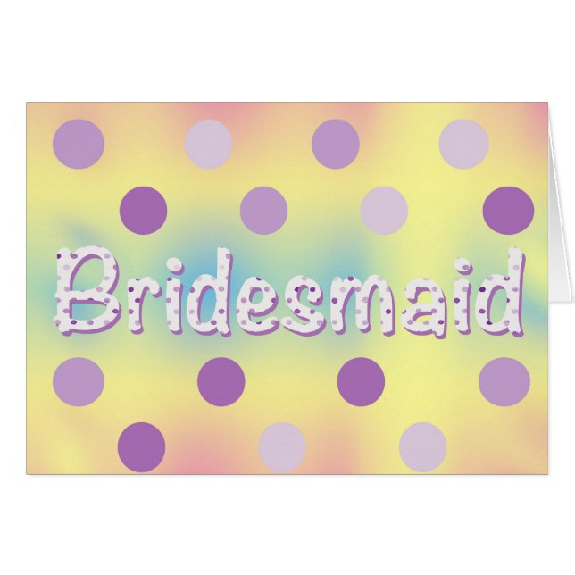 Bridesmaid Polka Dot på Pastel OBS Kort (Framsidan Horizontal)