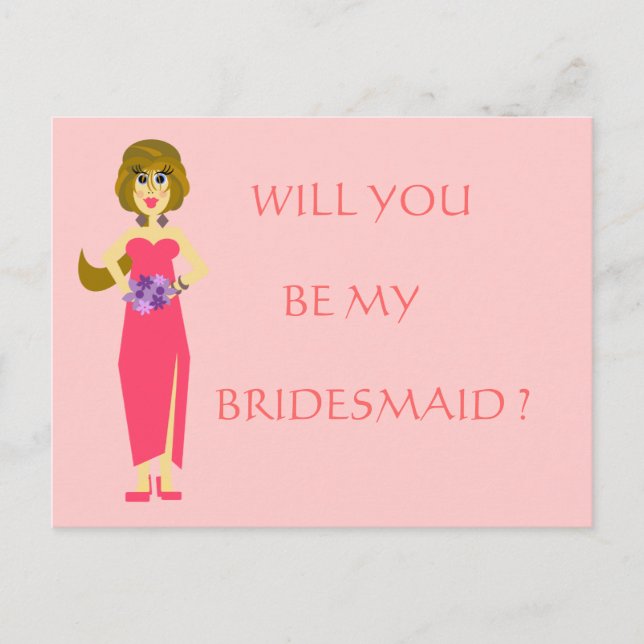Bridesmaid Postcards Vykort (Framsida)