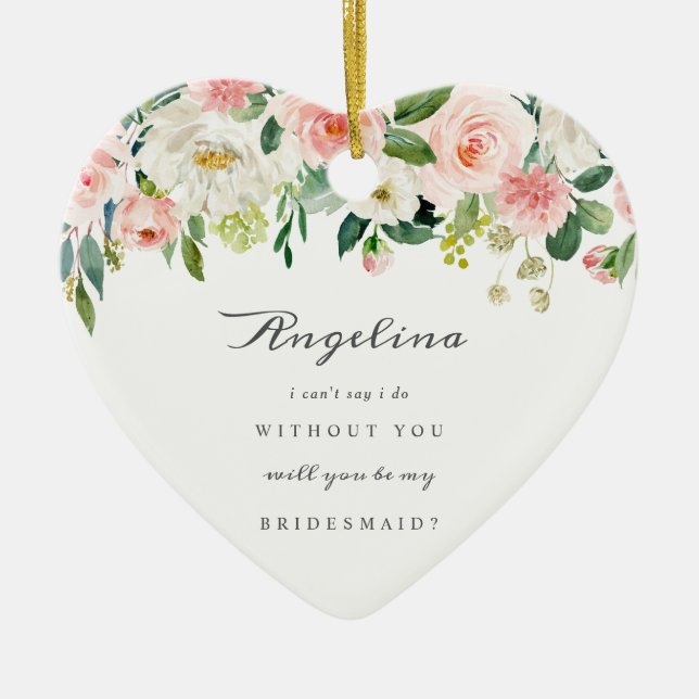 Bridesmaid Proposal Ceramic Keepsake Ornament (Framsidan)