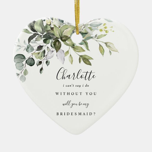 Bridesmaid Proposal Ceramic Keepsake Ornament (Framsidan)