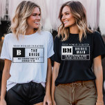 Bridesmaid Rating Bachelorette Party T Shirt<br><div class="desc">Fira roligten med den här T-tröjan med Bridesmaid Rating, med en lekfull film-stil-klassificering för dina brudar! Perfekten för brudens sida, den här skjortan ger en unik och humoristisk beröring till bakteriorettfestligheterna med bruden att vara. Anpassa det för varje brudgumm så att alla känner sig speciella och för extra roligt till...</div>