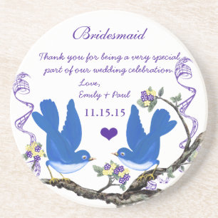 Bridesmaid Reception Vintage Bird Underlägg