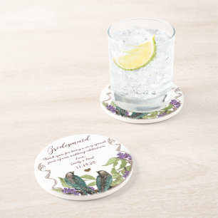 Bridesmaid Reception Vintage Bird Underlägg