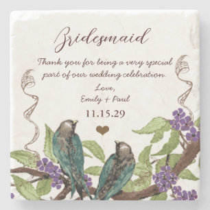 Bridesmaid Reception Vintage Bird Underlägg