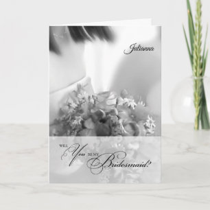 Bridesmaid Request in Black and White Inbjudan