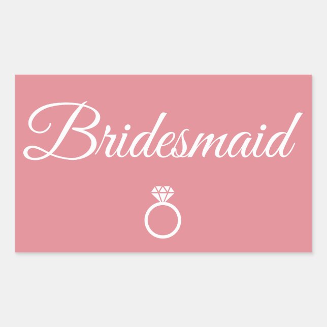 Bridesmaid ring rektangulärt klistermärke (Framsida)