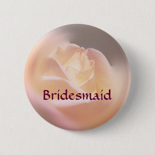 Bridesmaid Ro Flower Bröllop Button Knapp