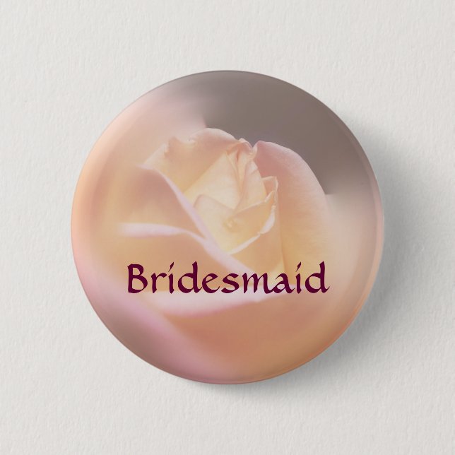 Bridesmaid Ro Flower Bröllop Button Knapp (Framsida)
