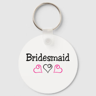 Bridesmaid Rosa Black Hearts Nyckelring