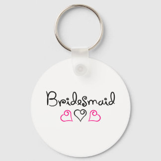Bridesmaid Rosa Black Hearts Nyckelring