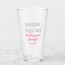 Bridesmaid Rosa Custom Name Bröllop Bachelorette Glaskopp