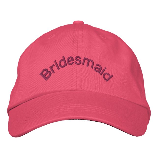 Bridesmaid Rosa Embroized Hat Broderad Keps (Framsida)