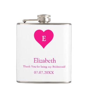 Bridesmaid Rosa Heart Anpassningsbar Gift Fickplunta
