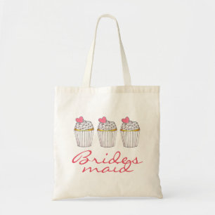 Bridesmaid Rosa Heart Cuptårta Tote Tygkasse