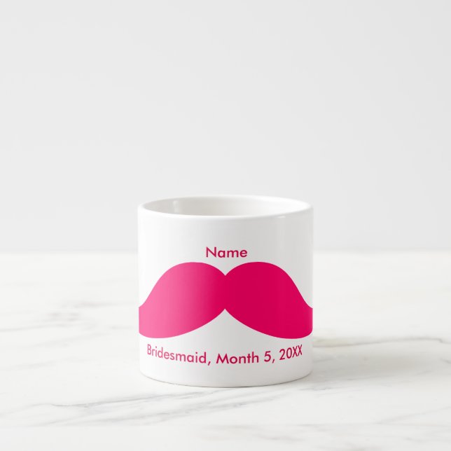 Bridesmaid Rosa Mustache Espresso Mugg Espressomugg (Framsidan)