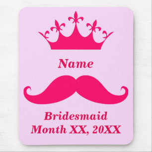 Bridesmaid Rosa Mustache Mousepad Musmatta