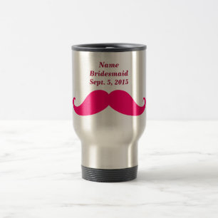 Bridesmaid Rosa Mustache Travel/Commuter Mugg