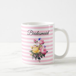 Bridesmaid Rosa ros Bouquet Personlig mugg
