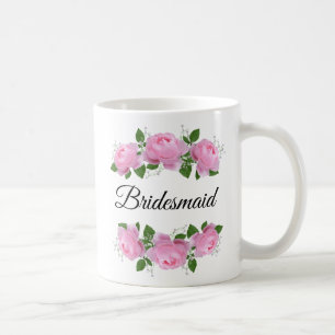 Bridesmaid Rosa ros Personlig Coffee Mugg