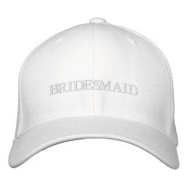 Bridesmaid  rosa vit broderad keps