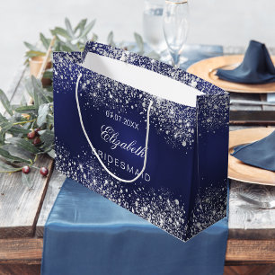 Bridesmaid royal blue silver namn bröllop