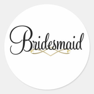 Bridesmaid Runt Klistermärke