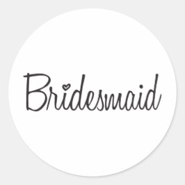 Bridesmaid Runt Klistermärke