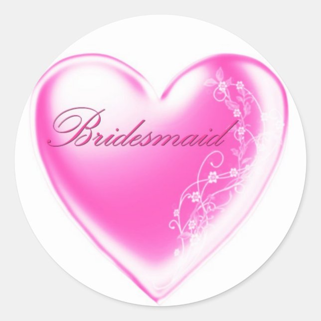 Bridesmaid Runt Klistermärke (Framsida)