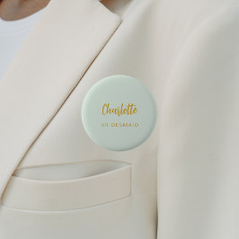 Bridesmaid sage grönt namn bricka knapp