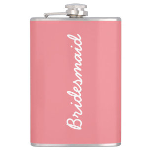 Bridesmaid Salmon Rosa Bröllop Möhippa Gift Favor Fickplunta