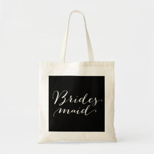 Bridesmaid Script Brudens sida Bröllop Tote Bag Tygkasse