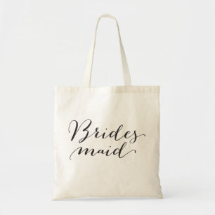 Bridesmaid Script Brudens sida Bröllop Tote Bag Tygkasse