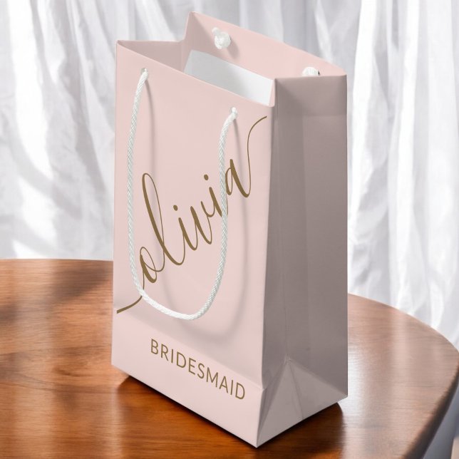 Bridesmaid Script Rosa Guld Minimalist Elegant (Skapare uppladdad)