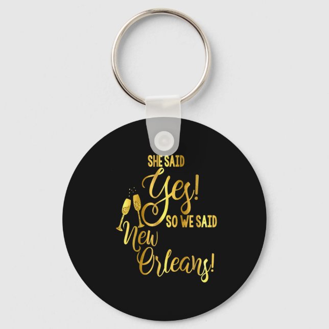 Bridesmaid Shirt Bachelorette She Said Yes We New  Nyckelring (Framsida)