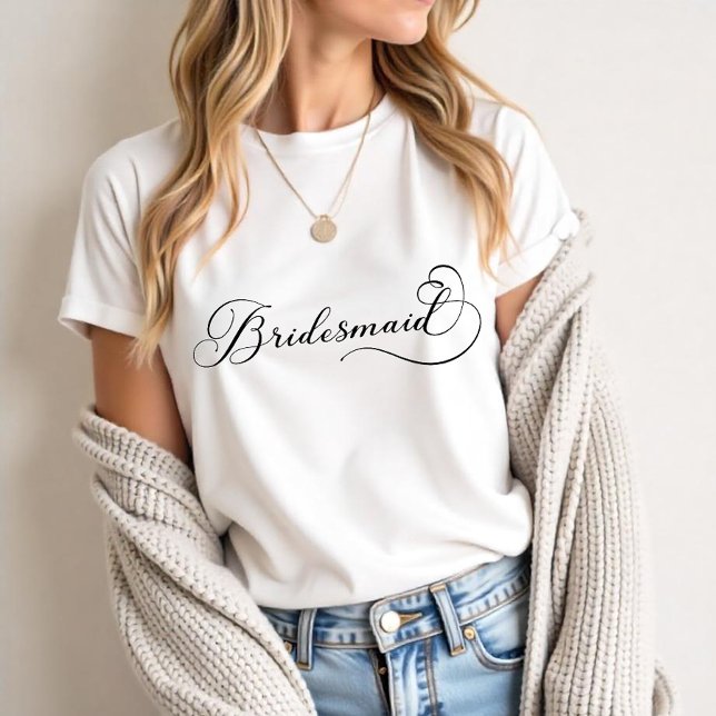 Bridesmaid Shirt - Bröllopsfesten Script Tee (Wedding Party Tee - Bridesmaid)