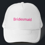Bridesmaid shock rosa fuchsia vit minimalistisk ch keps<br><div class="desc">Truckerkeps av Bridesmaid shock rosa fuchsia typografi vit minimalistisk snyggt chic.</div>