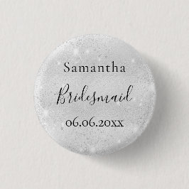 Bridesmaid silver gnistra elegant namn knapp