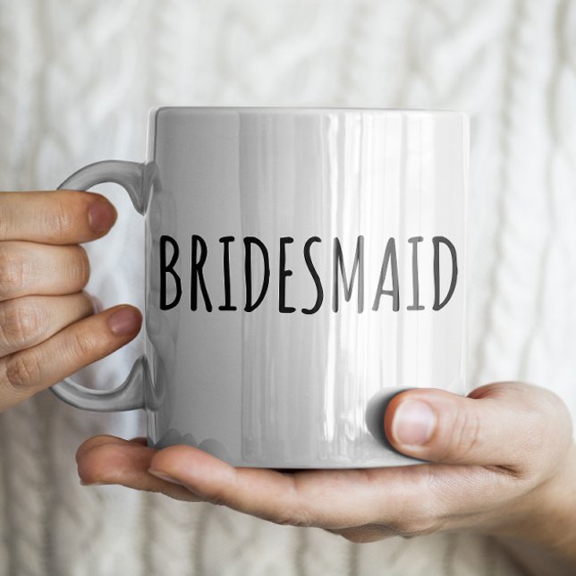 "Bridesmaid" Simple Modern Farmhouse Kaffemugg (Skapare uppladdad)