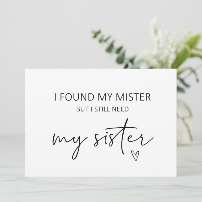 Bridesmaid Sister Frieri ett vanligt kort (Stående Fram)