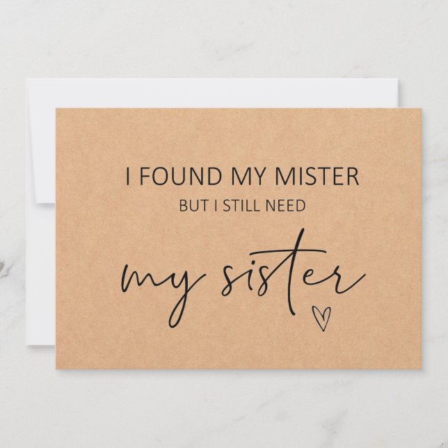Bridesmaid Sister Frieri ett vanligt kort (Framsida)